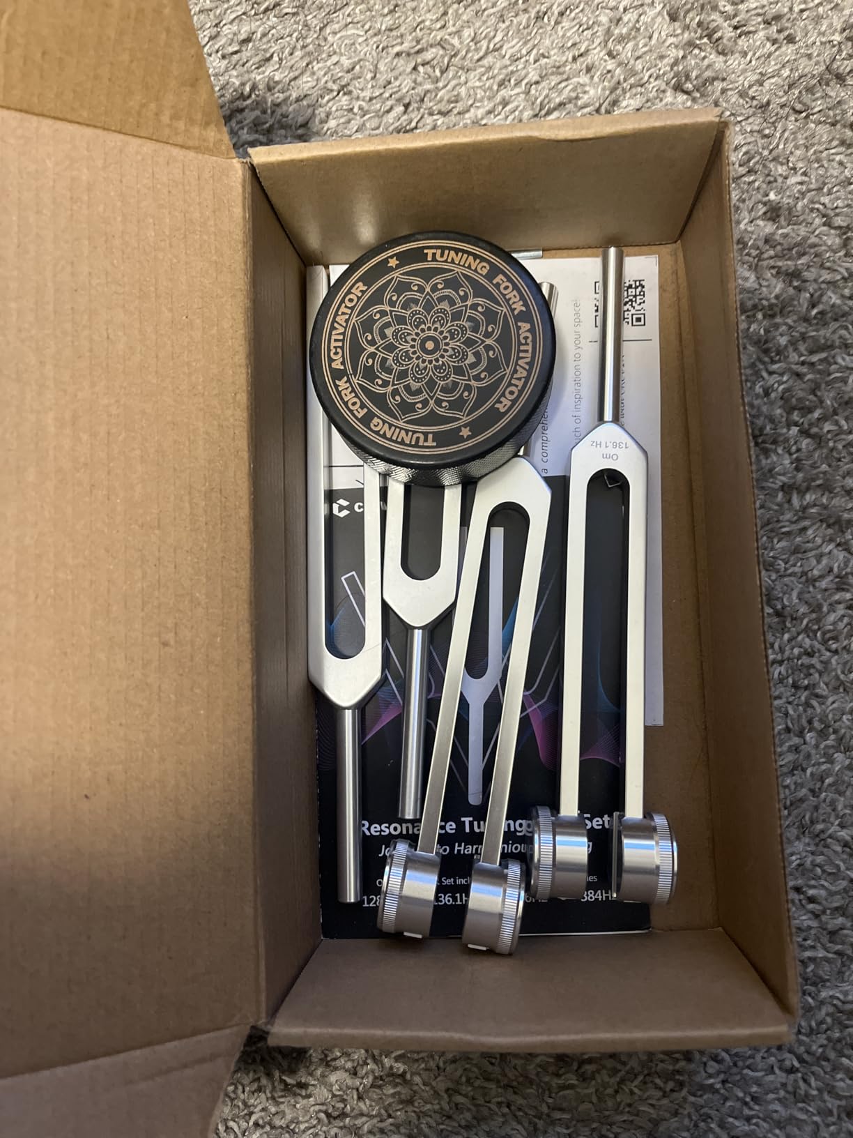 Tuning Forks for Healing Set (128, 136.1, 256, 384 hz) Resonance Set customer photo 2
