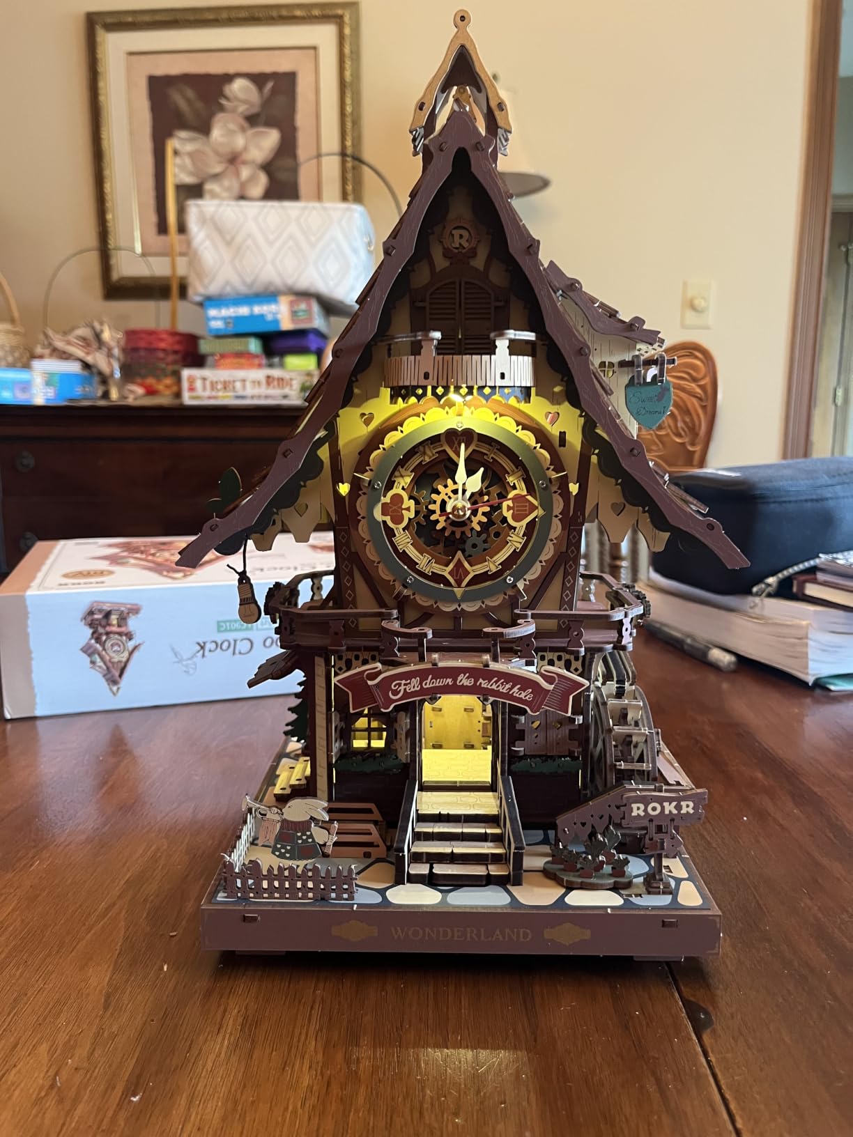 ROKR 3D Wooden Puzzles for Adults, Cuckoo Clock Model Kit, Room Home Decor DIY Watch Making Kit Functional Mechanical Building Toys, Hobbies Birthday Christmas Day Gifts for Men Women 14+ customer photo 1
