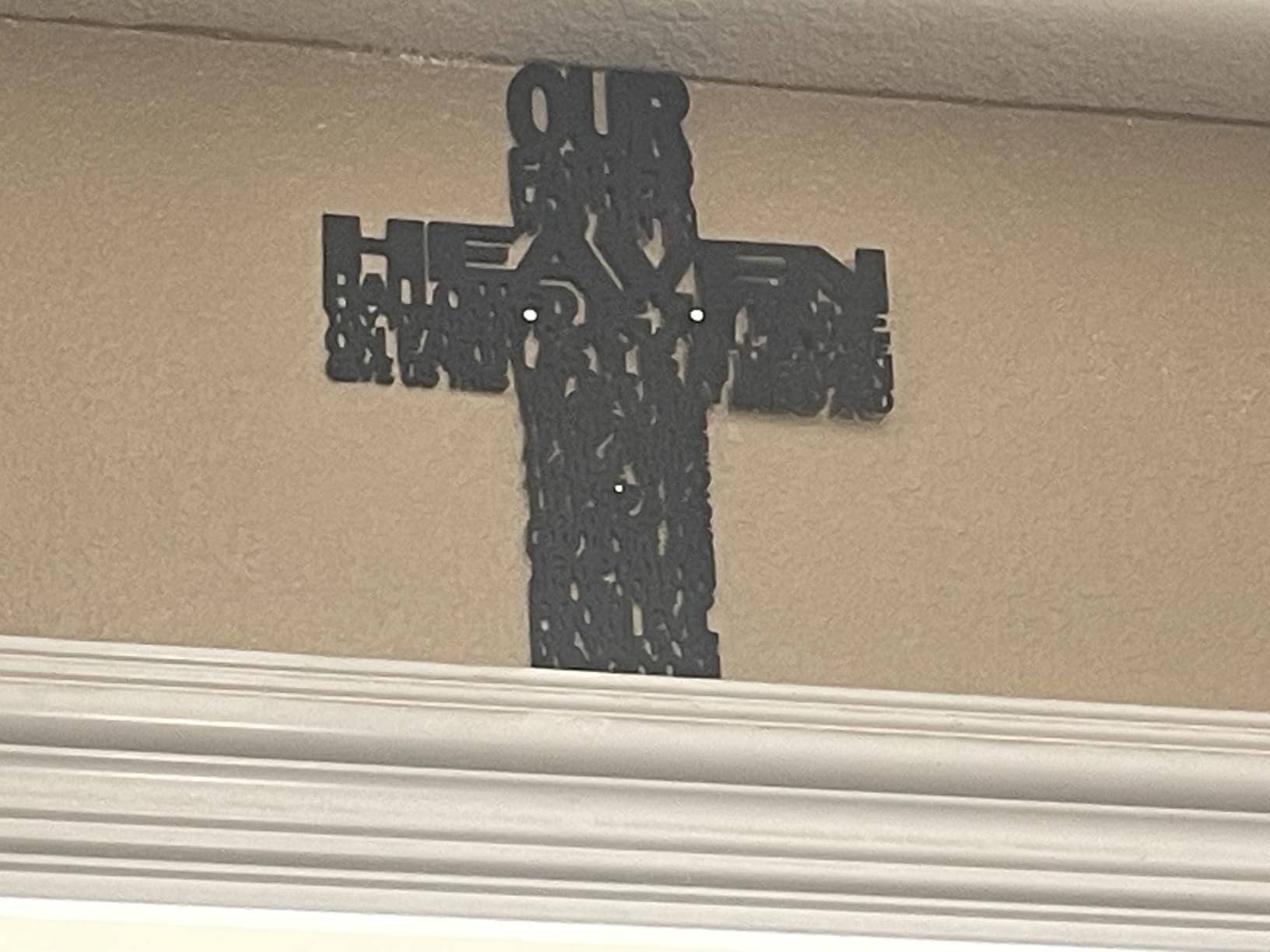 LIYOUYA Metal Cross Wall Decor - Rustic Farmhouse Decor Black Prayer Text Cross Wall Art Home Decor for Living Room, Bathroom, Bedroom, Dining Room, Office, Church (Black) customer photo 2