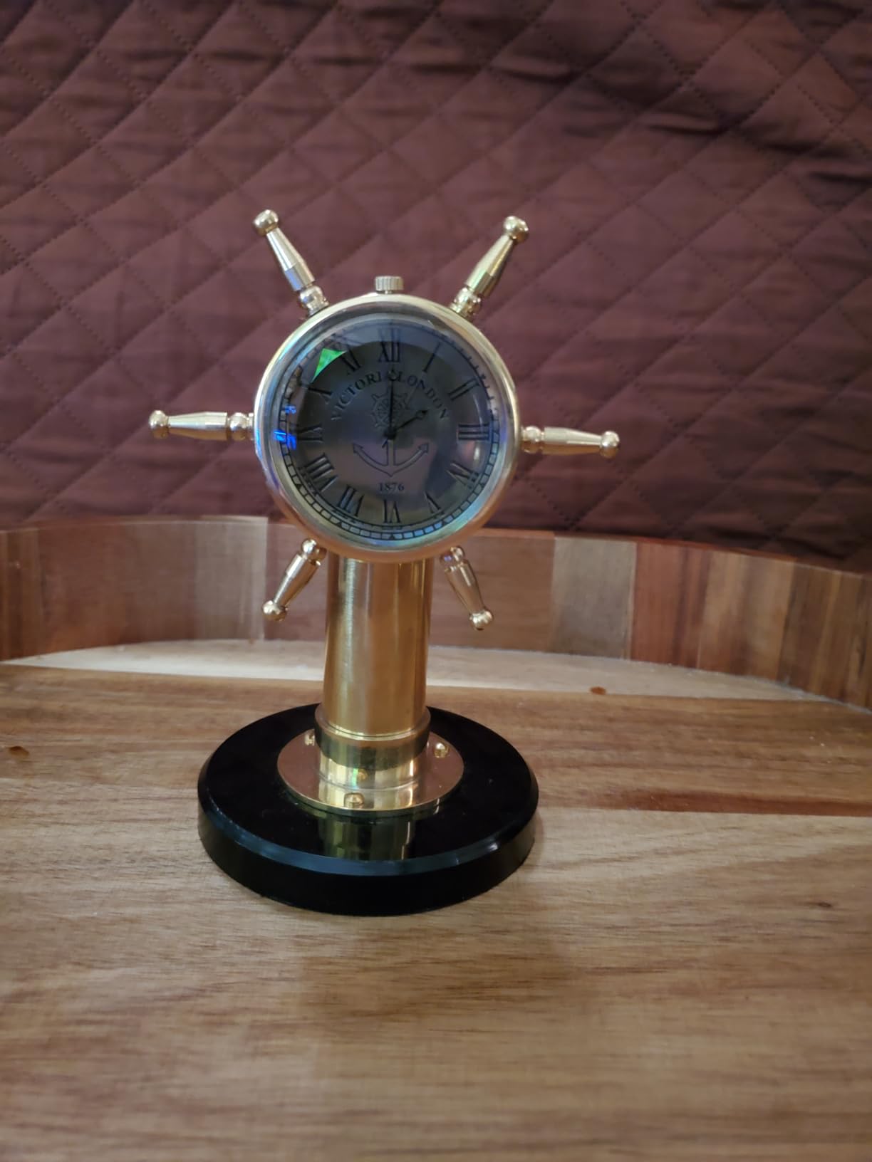 Ship Wheel Decorative Shipwheel CompassClock - Handmade Brass Tabletop Desk Decor Gift customer photo 2