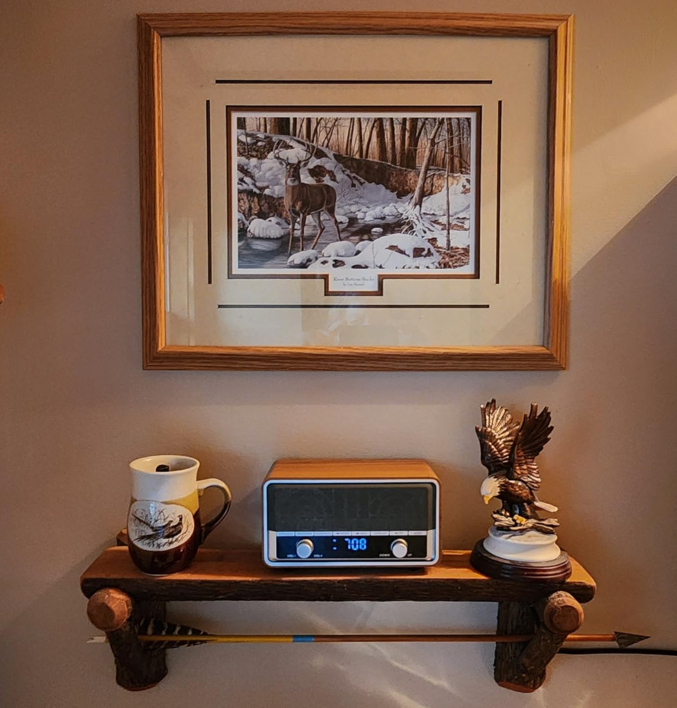 Retro Wood AM FM Bluetooth Radio with Time/Station Display customer photo 1