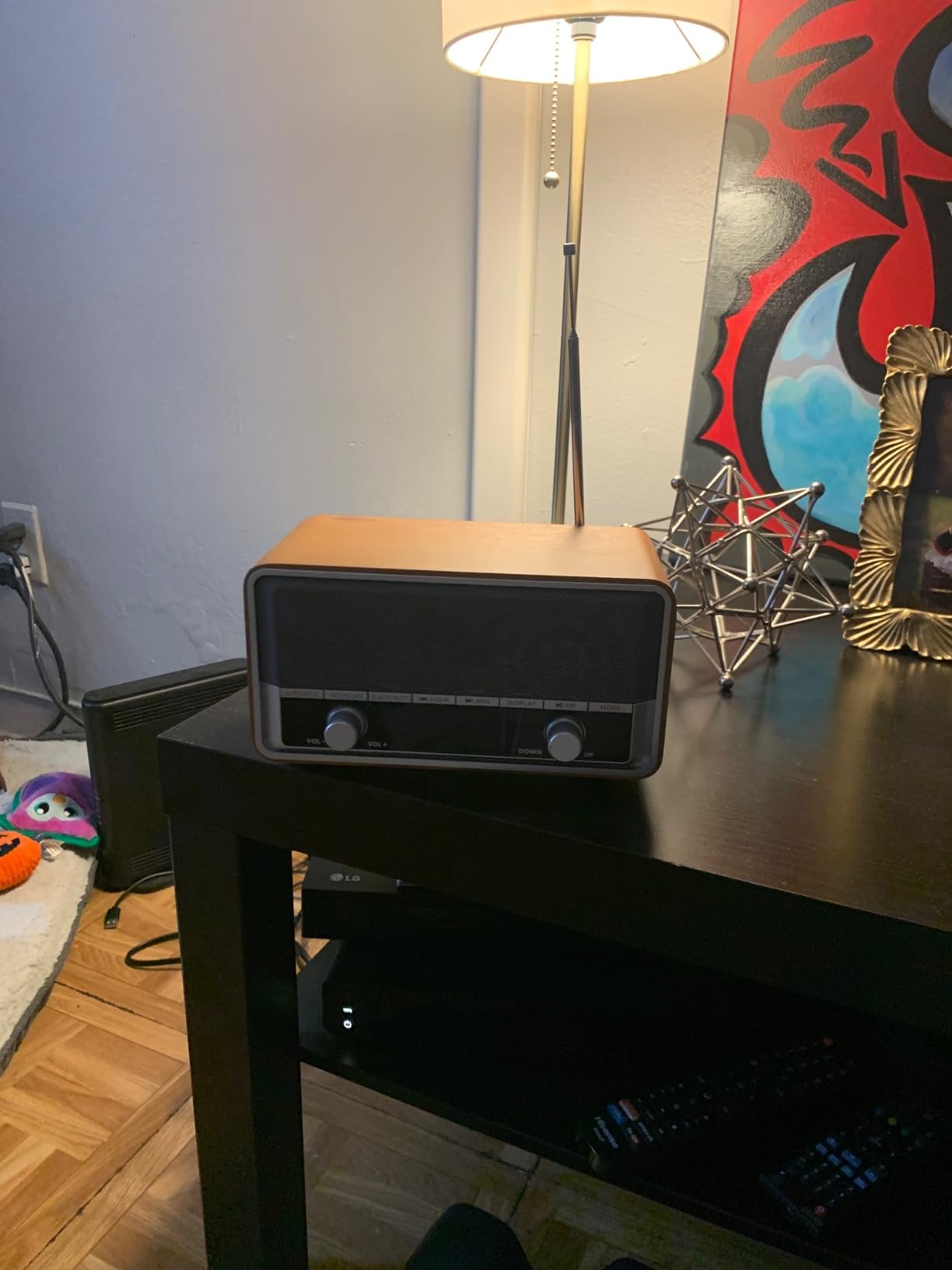 Retro Wood AM FM Bluetooth Radio with Time/Station Display customer photo 2