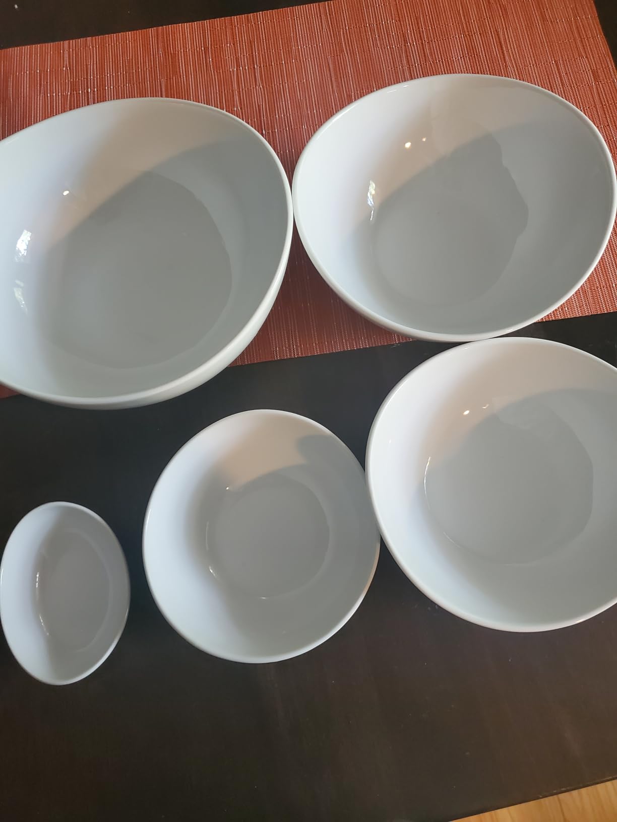 Porcelain Serving Bowls set for Entertaining, 3-11-20-32-50 Ounce, Scratch Resistant, 5 Piece Serving Bowl Set, Prep Salad Bowls for Christmas Thanksgiving, Dishwasher Safe, Pure White customer photo 1