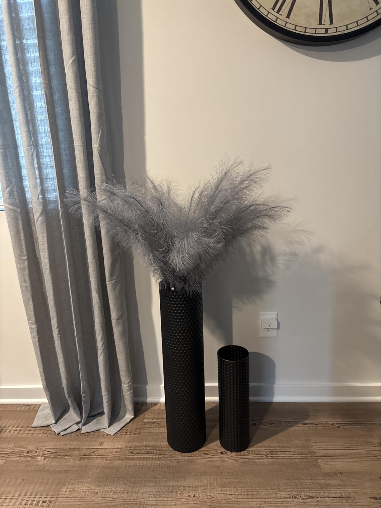 Black Tall Floor Vase - Set of 3 Large Metal Decorative Vases customer photo 1