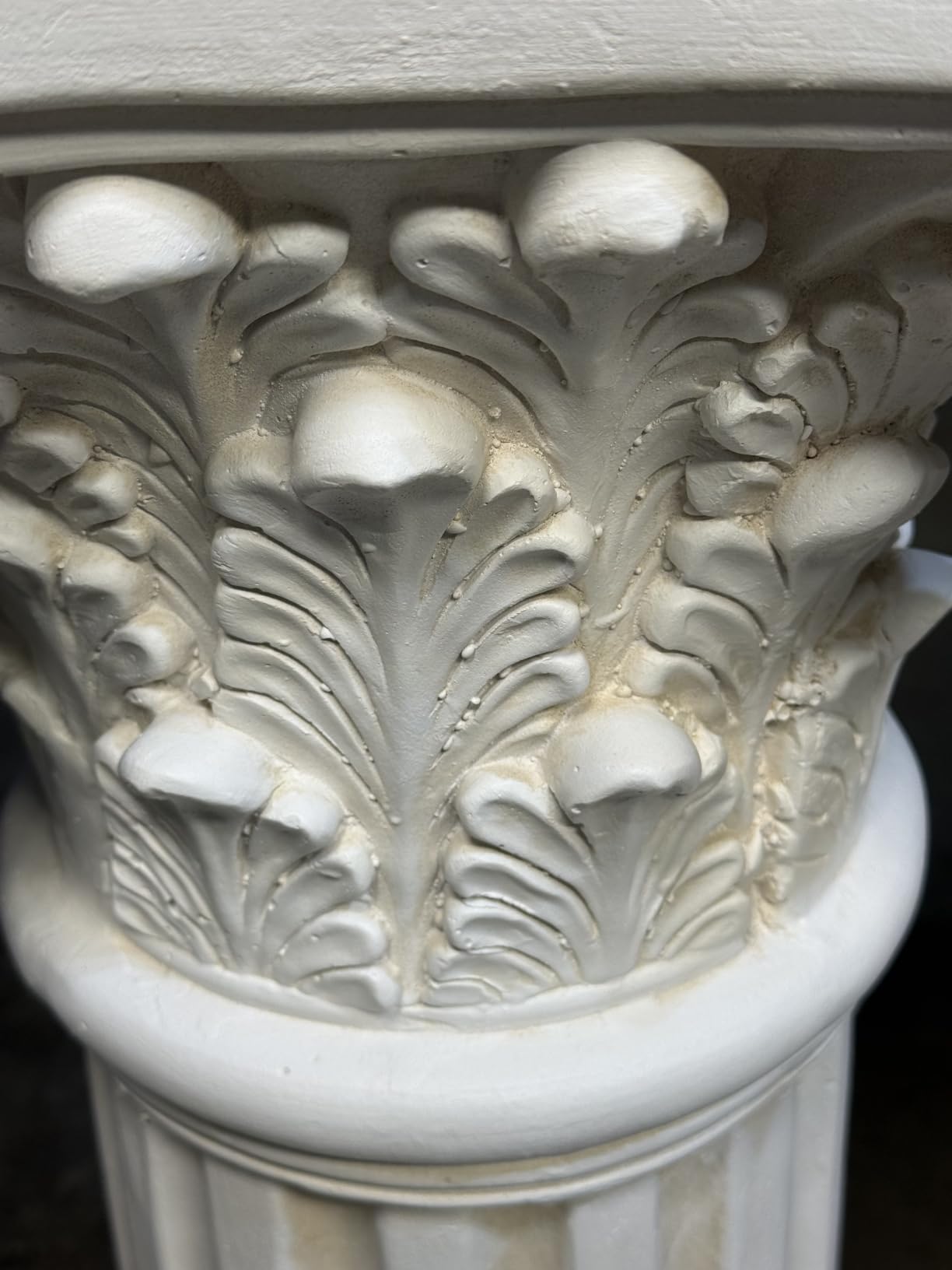 VISIBLE Decorative Roman Column Pedestal, Black Bronze, MGO Cement with Fiber, Classical Garden Pillar, Indoor Outdoor Decor (White, 33.5IN) customer photo 2