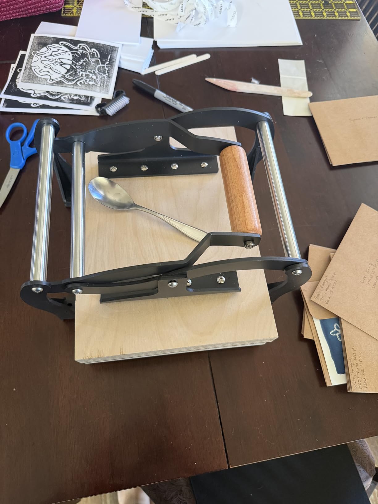 TOPOWN Linocut Printing Hand Lever Press Machine, Linocut Press Machine customer photo 1