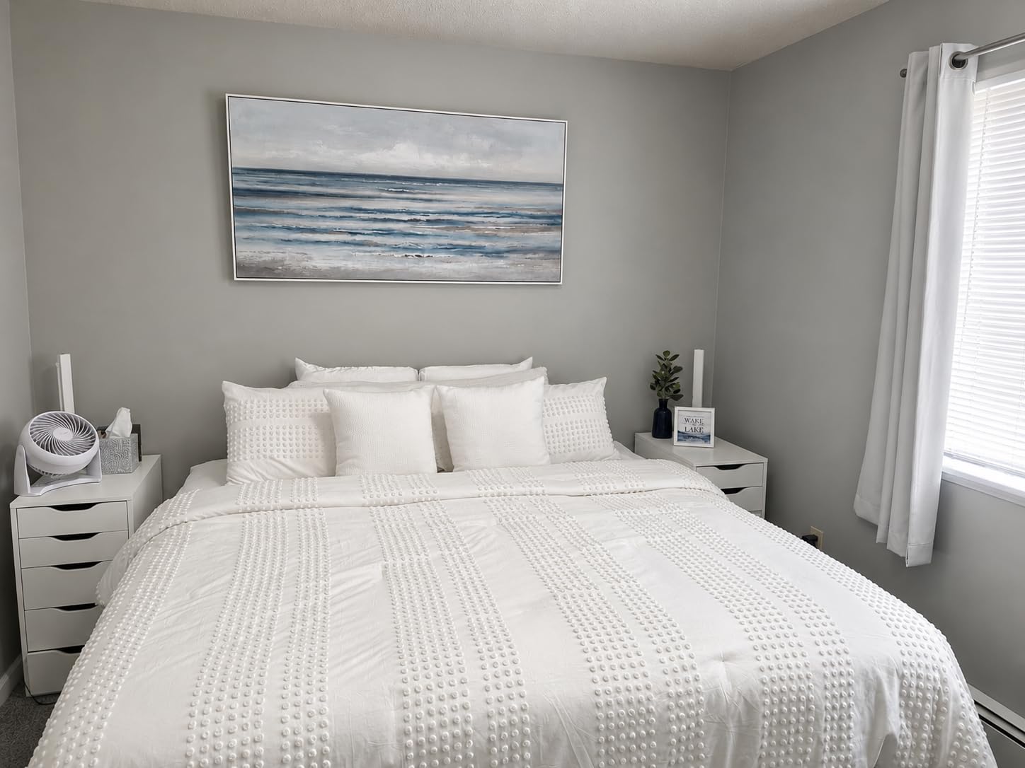 Large Framed Coastal Wildflower Landscape Wall Art for Living Room, 60x30 customer photo 1