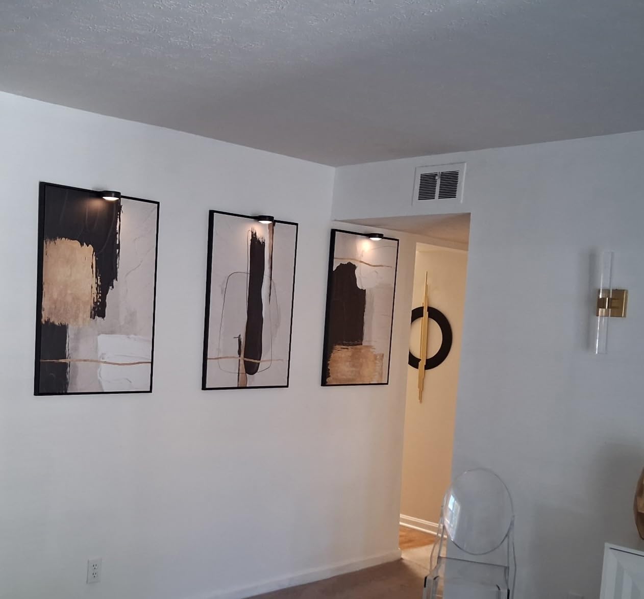 Extra Large Framed Blue Yellow Abstract Wall Art for Living Room, 3 Piece customer photo 2