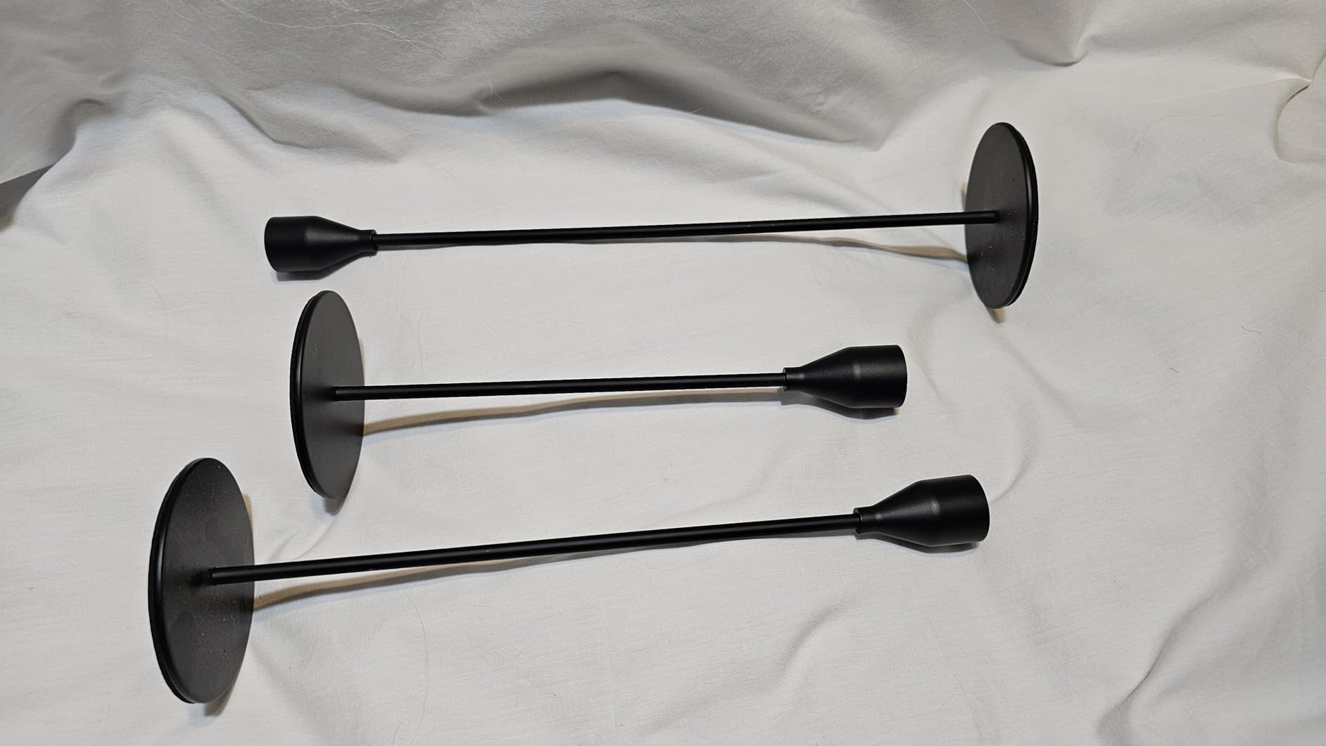 NLBTW Silver Candlestick Holders, Set of 3 Tall Metal Taper Candle Holder customer photo 1
