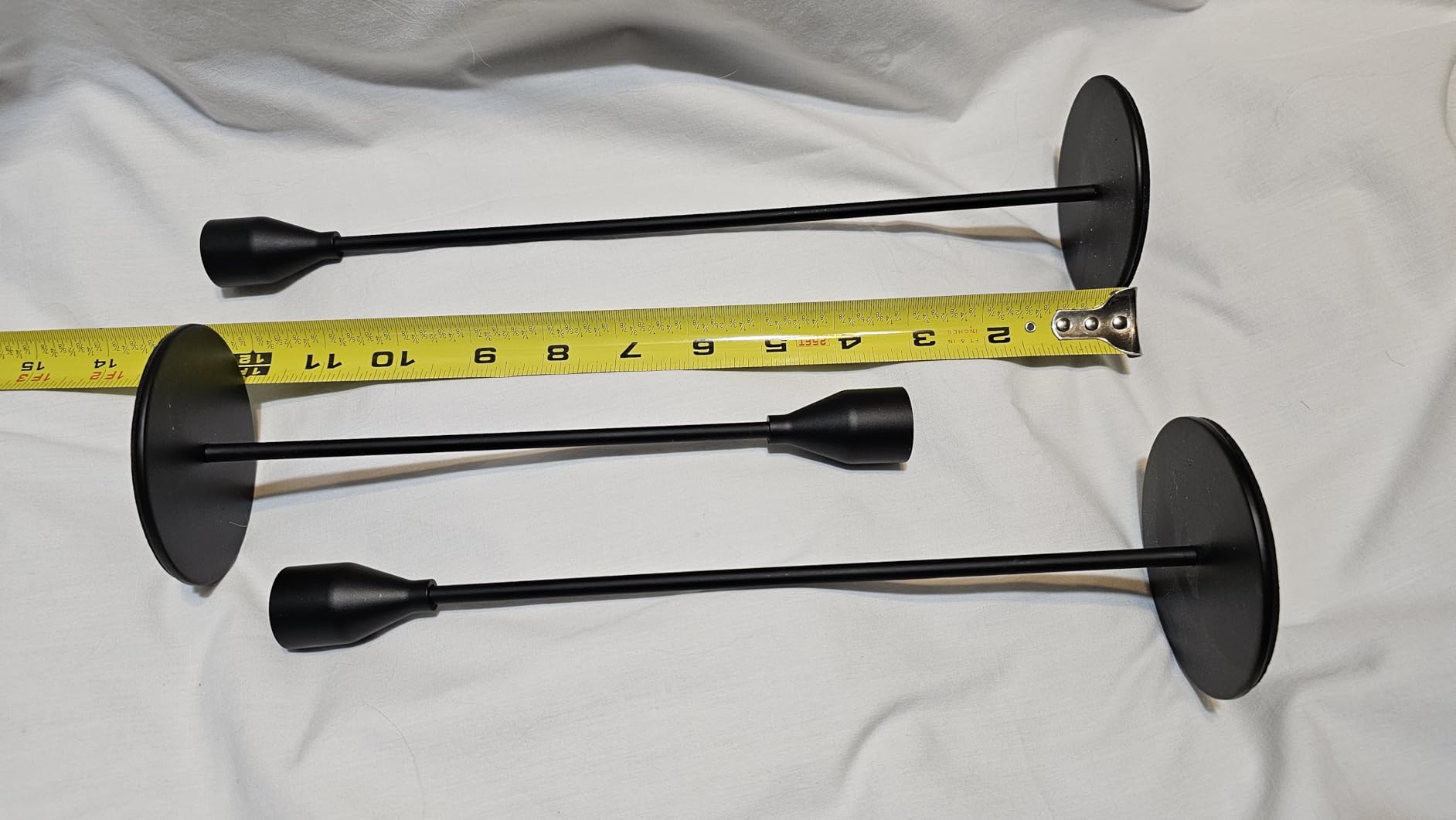 NLBTW Silver Candlestick Holders, Set of 3 Tall Metal Taper Candle Holder customer photo 2