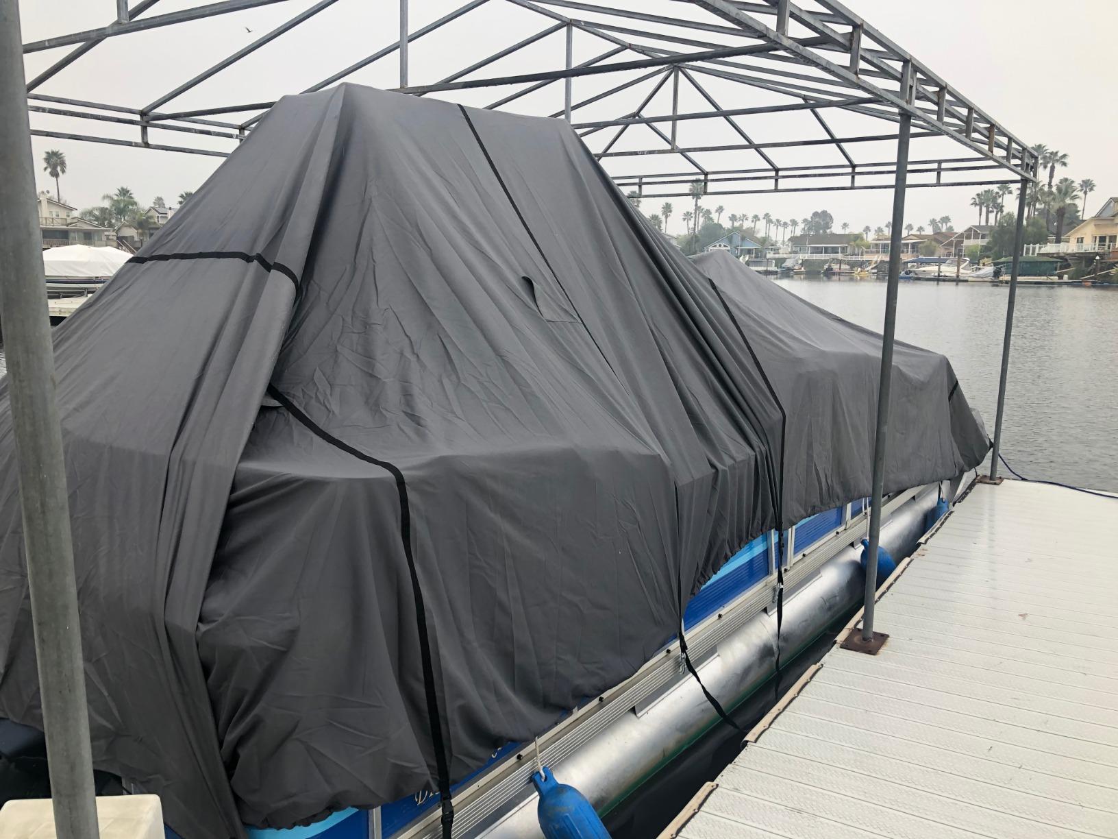 Classic Accessories StormPro Dark Grey Heavy-Duty Pontoon Boat Cover, Fits Pontoon Boats 17 Foot - 20 Foot L x 102 Inch W, Marine Grade Fabric, Water-Resistant, Trailerable customer photo 1