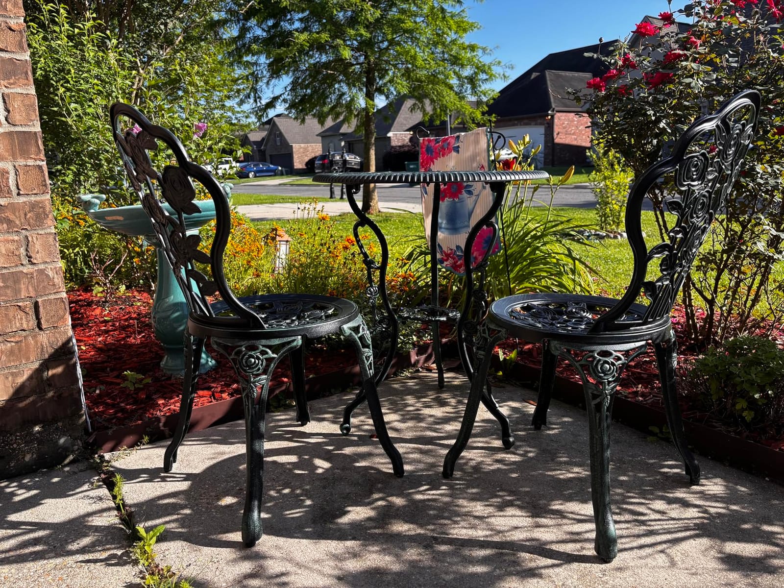 Oakland Living 3-Piece Rose Bistro Set with 23.5-Inch Cast aluminum Top Table customer photo 1