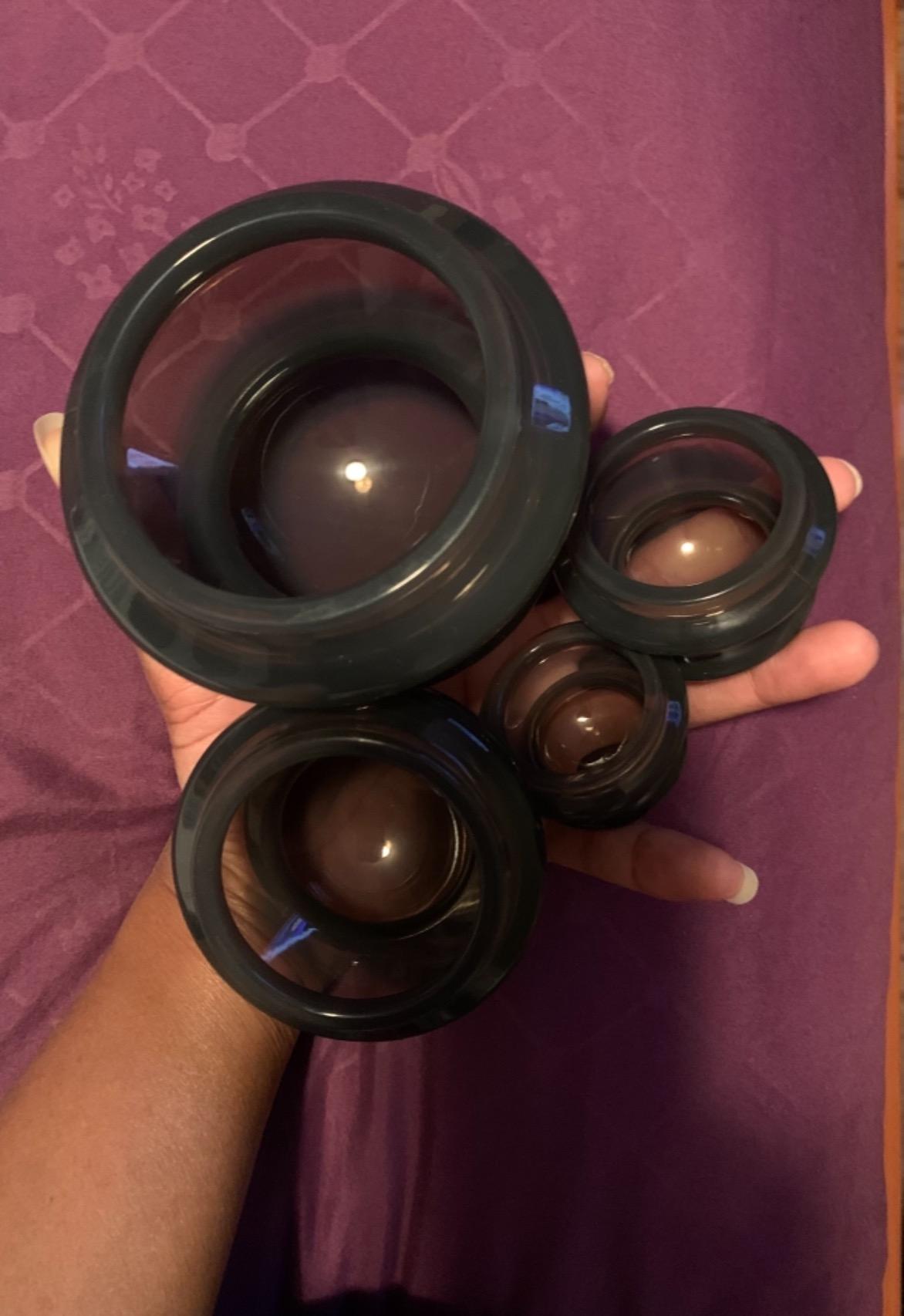 Silicone Cupping Therapy Set Professional Massage Cupping Cups for Cupping Therapy 4 Cup Kit for Massage, Myofascial Release, Cellulite Reduction (Lure Blue) customer photo 1