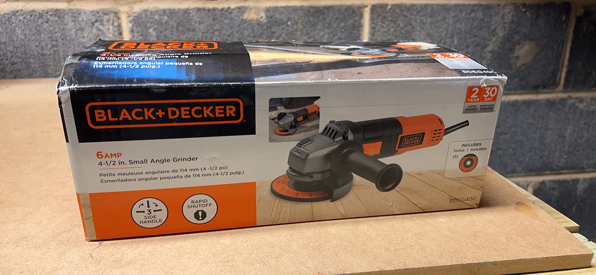 BLACK+DECKER Angle Grinder Tool, 4-1/2-Inch, 6.5-Amp (BDEG400) customer photo 1