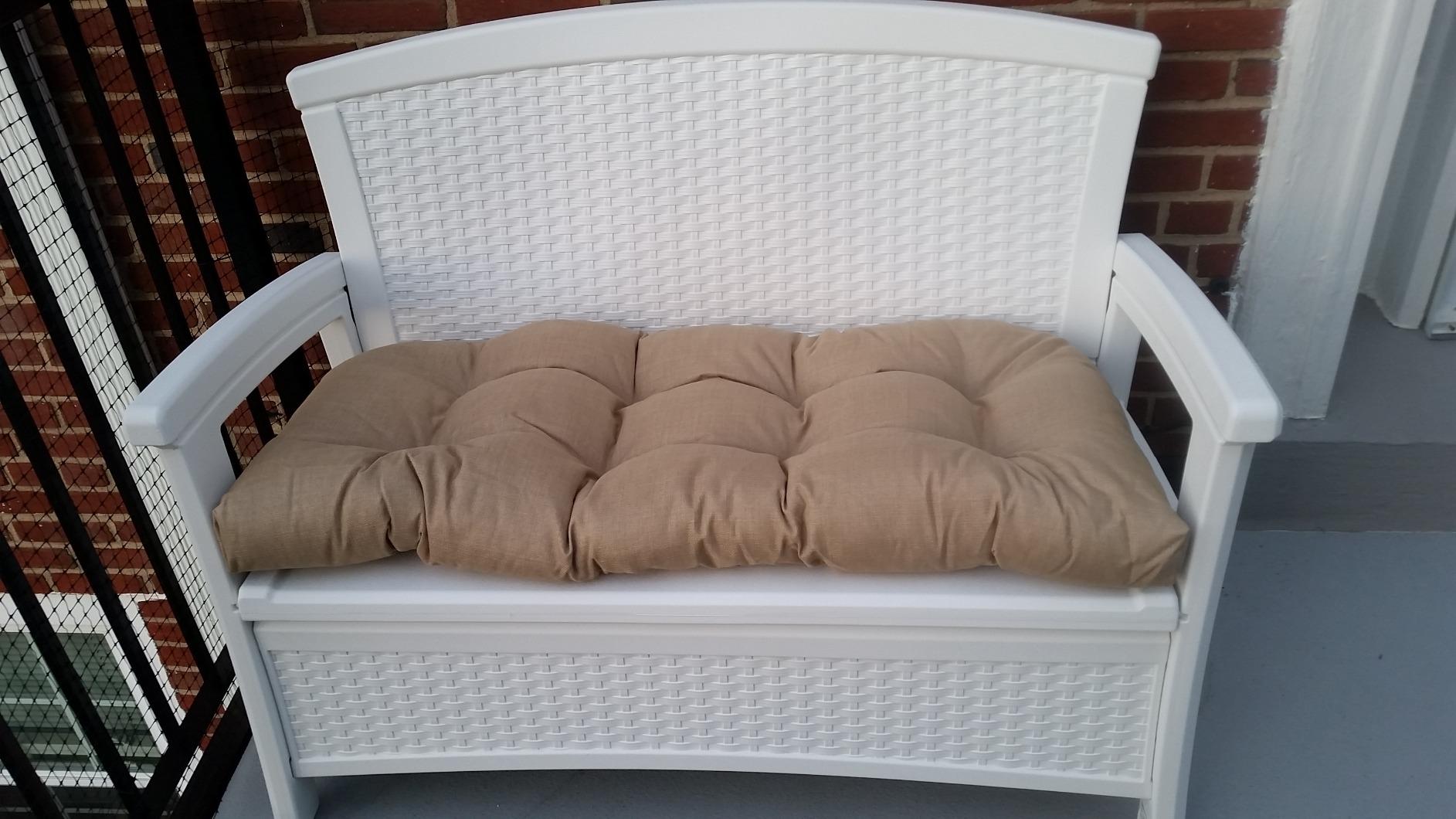 Suncast Outdoor Wicker Love Seat with 23-Gallon Storage, Comfortable Seating for Two, Ergonomic Back Support, All-Weather Furniture for Patio, Deck, and Garden, Java, Made in the USA customer photo 1