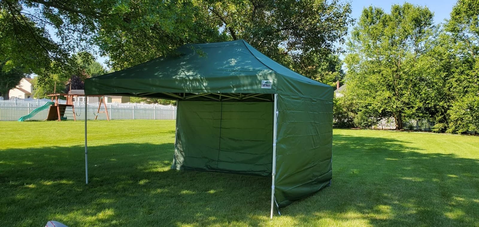 Eurmax USA 10x10 Pop Up Canopy Tent,Commercial Tent with Patented No-Tip Rolling Bag,4 Zippered Removable Walls,UV & Water Resistant Canopy Top,Heavy Duty Outdoor Gazebo,Instant Shelter(White) customer photo 2