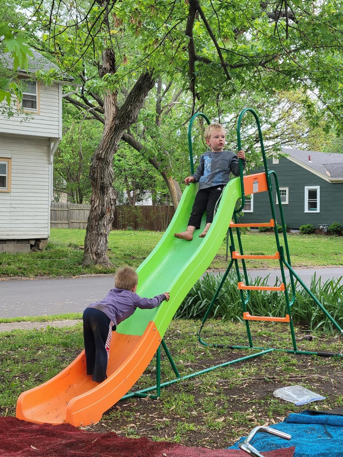 PLATPORTS Extra Large 10 Ft Water Slide for Kids, Indoor & Outdoor – Freestanding Wave Slide Converts to Water Slide via Hose Connector, Hose Clamps Included, Backyard Lawn Summer Fun, Ages 3 to 10 customer photo 1