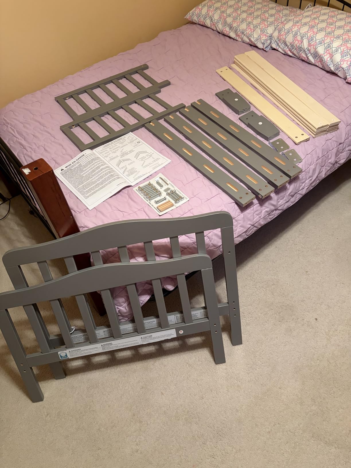 Dream On Me Classic Design Toddler Bed, GREENGUARD Gold, Steel Grey customer photo 1