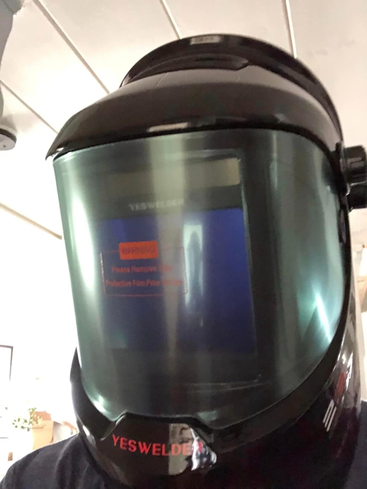 YESWELDER Auto Darkening Welding Helmet with LED, 180° View, LYG-Q800D customer photo 1