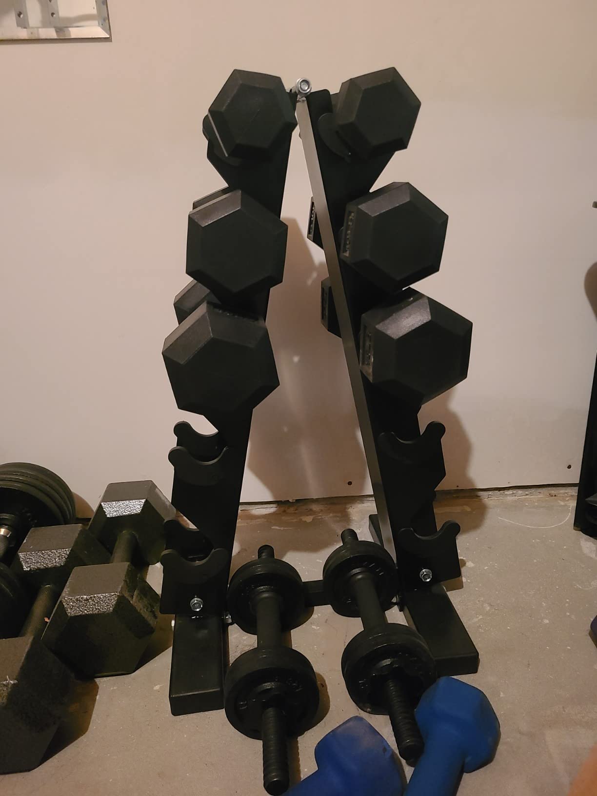 PAPABABE 150-600lb Dumbbell Set with Rack, Rubber Encased Home Gym customer photo 1