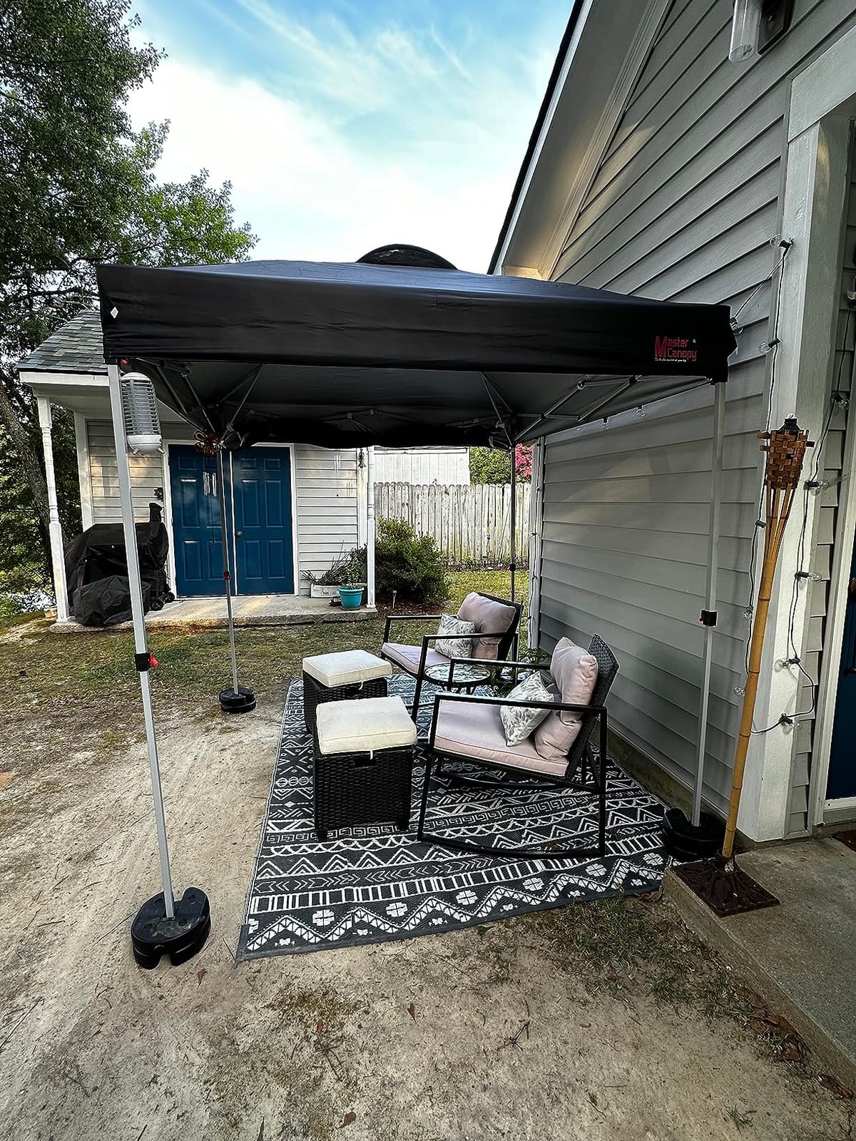 MASTERCANOPY 10x10 Durable Pop Up Canopy Tent with 1 Sidewall, Black customer photo 1