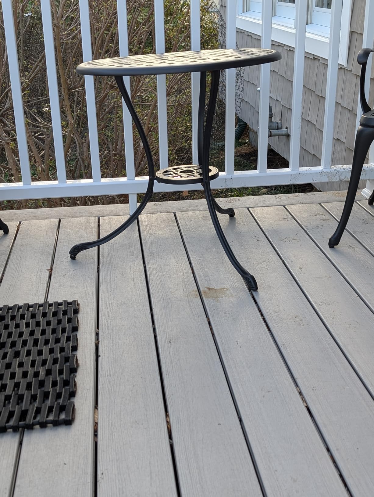 NUU GARDEN Patio Bistro Sets 3 Piece Cast Aluminum Bistro Table and Chairs Set with Umbrella Hole Bistro Set of 2 for Patio Backyard, Black customer photo 1