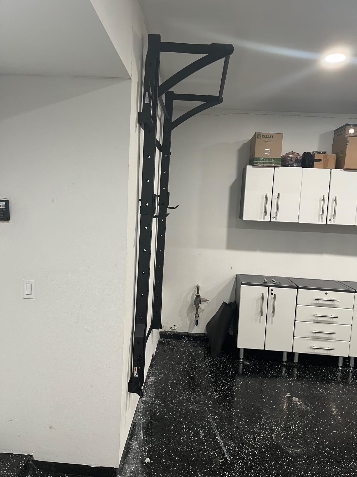 PRx Performance Murphy Foldable Squat Rack with Space-Saving Pull-Up Bar - Wall-Mounted Gym Equipment, Includes J-Cups for Barbell, Ideal for Strength Training, Bench Press and Leg Squats customer photo 2