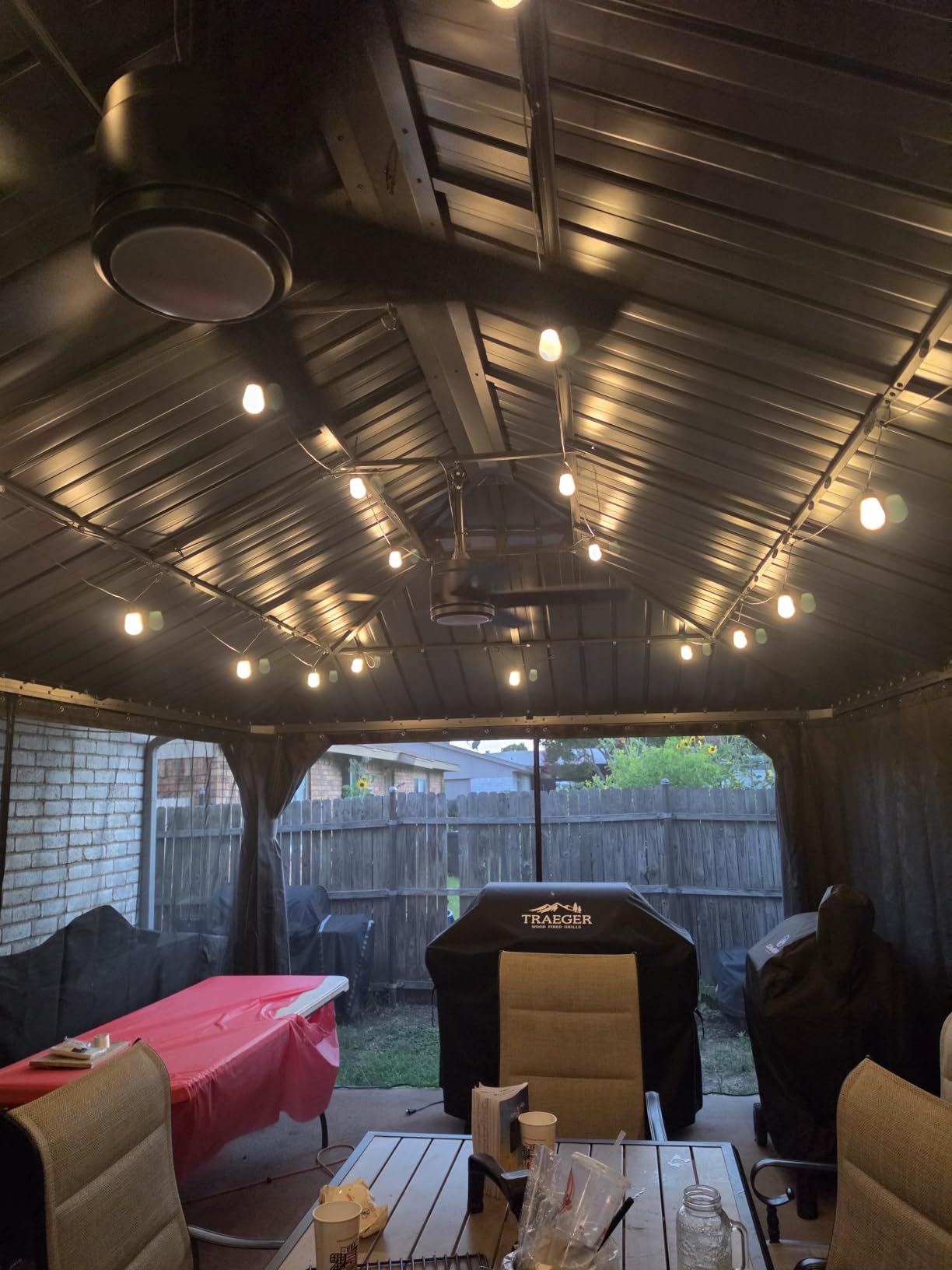 PURPLE LEAF Patio Gazebo 12' X 20' Built-in Drainage System, Gray customer photo 2