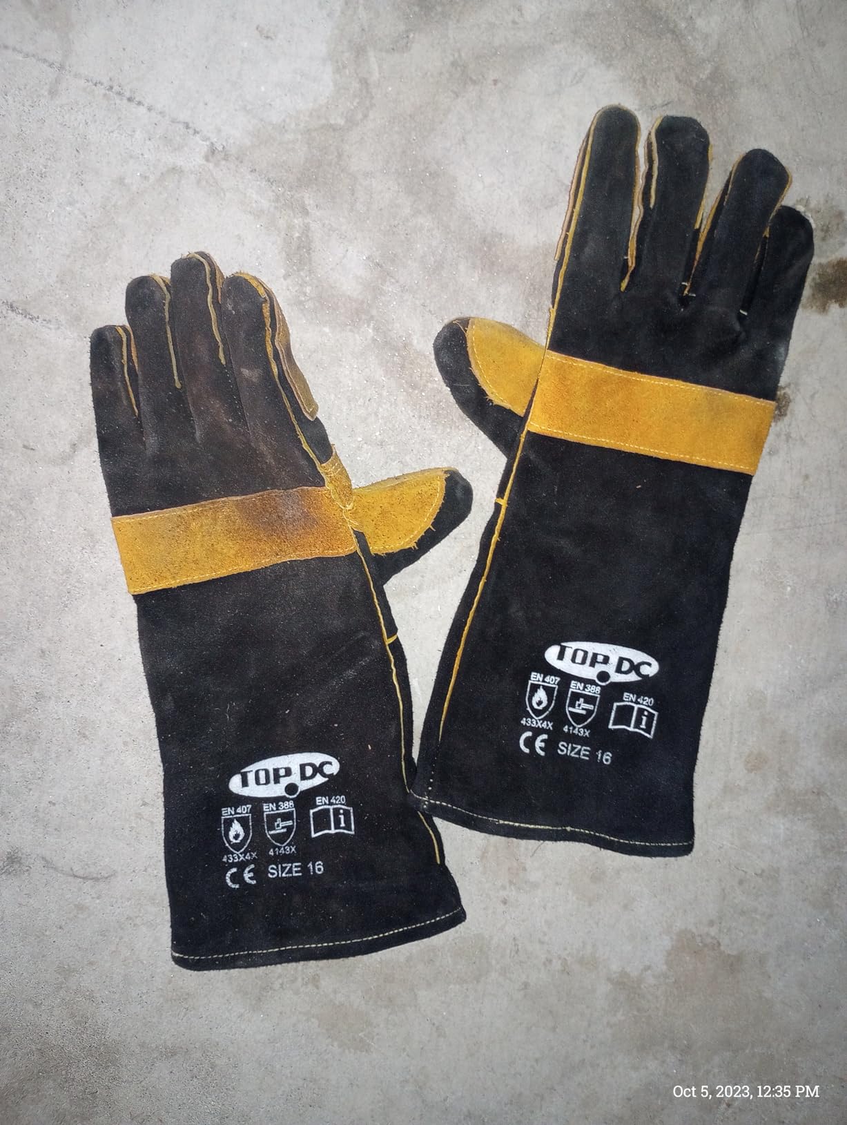 TOPDC Welding Gloves 16-Inch 932°F Heat Resistant Leather for MIG, Stick customer photo 1
