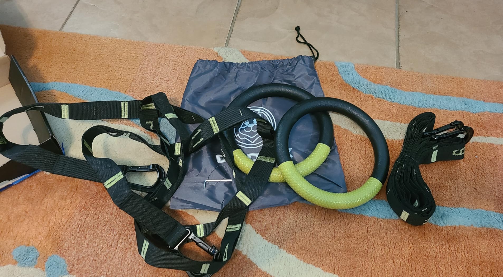 QUOLIX Gymnastic Rings with Adjustable Straps, Non-Slip Pull Up Rings with Straps, 1300lbs Exercise Rings with Straps for Home, Gymnastics Rings for Home Gym, Workout, Exercise, Training, Calisthenic customer photo 1