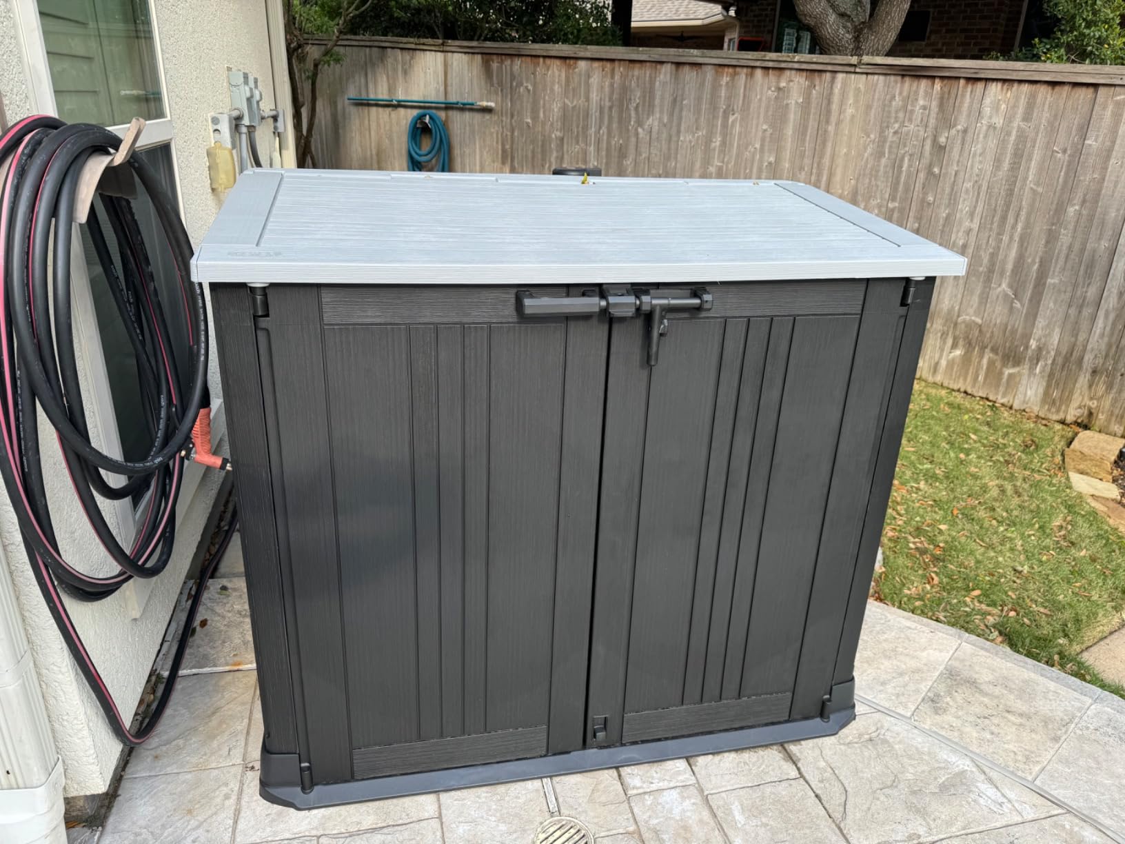 Keter Store-It-Out Prime 4.3 x 3.7 ft. Outdoor Resin Storage Shed with Easy Lift Hinges, Perfect for Yard Tools, Pool Floats and Garden Accessories, Black customer photo 2