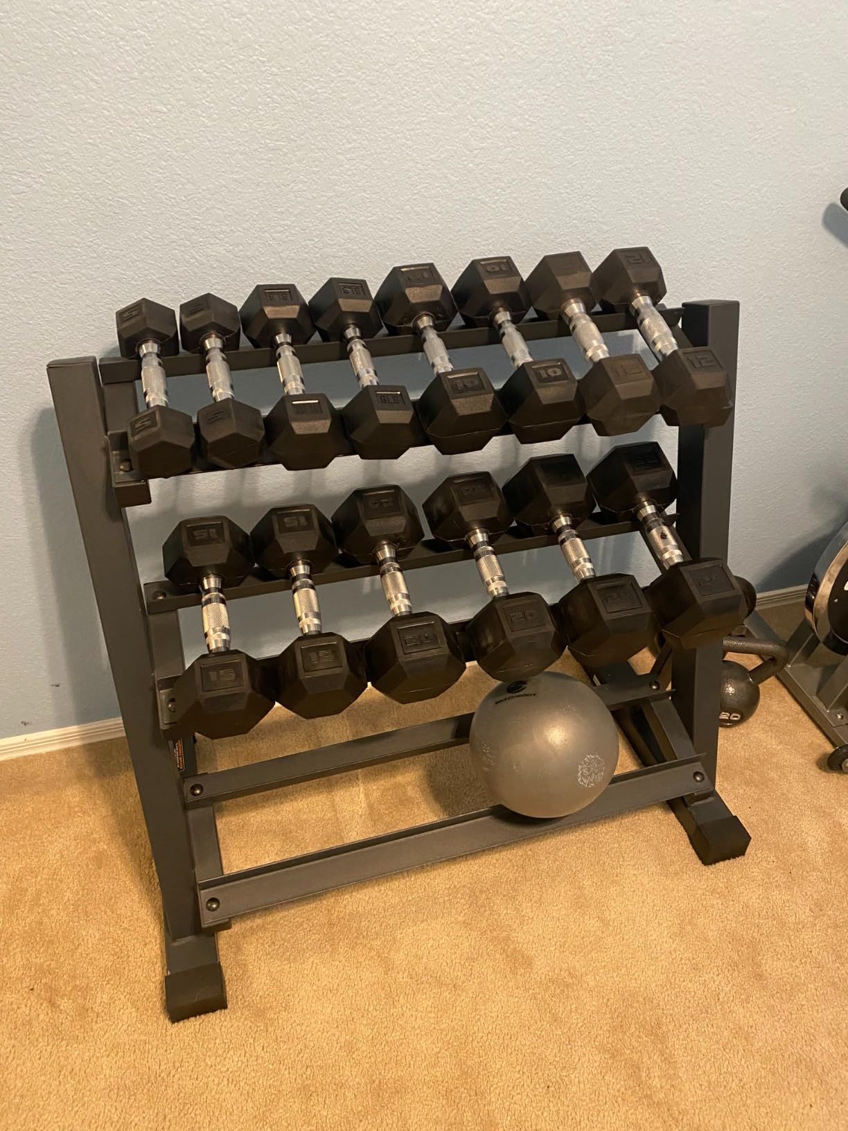 Hex Dumbbells Rubber Coated Cast Iron Dumbbell for Exercises customer photo 2