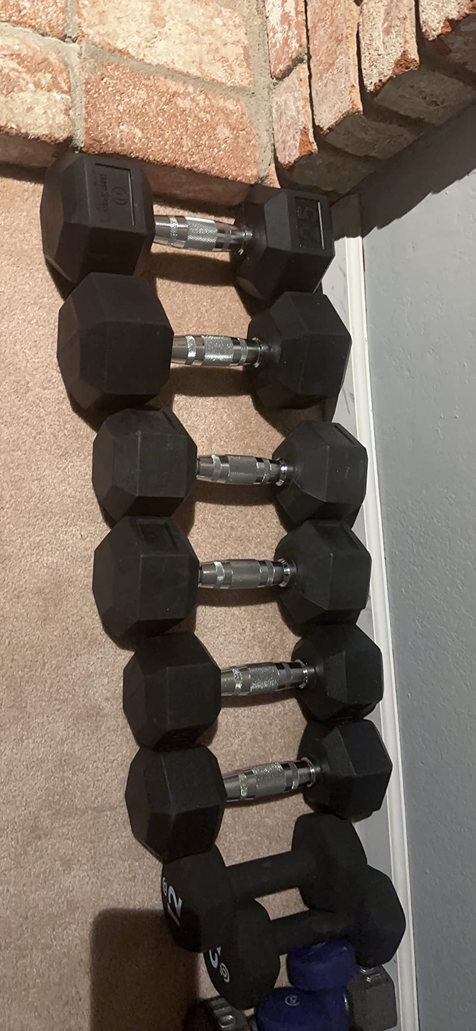 Body Sport Rubber Encased Hex Dumbbell Weight, Pair – Dumbbells for Exercises – Strength Training Equipment – Home Gym Accessories – Weight Training customer photo 1