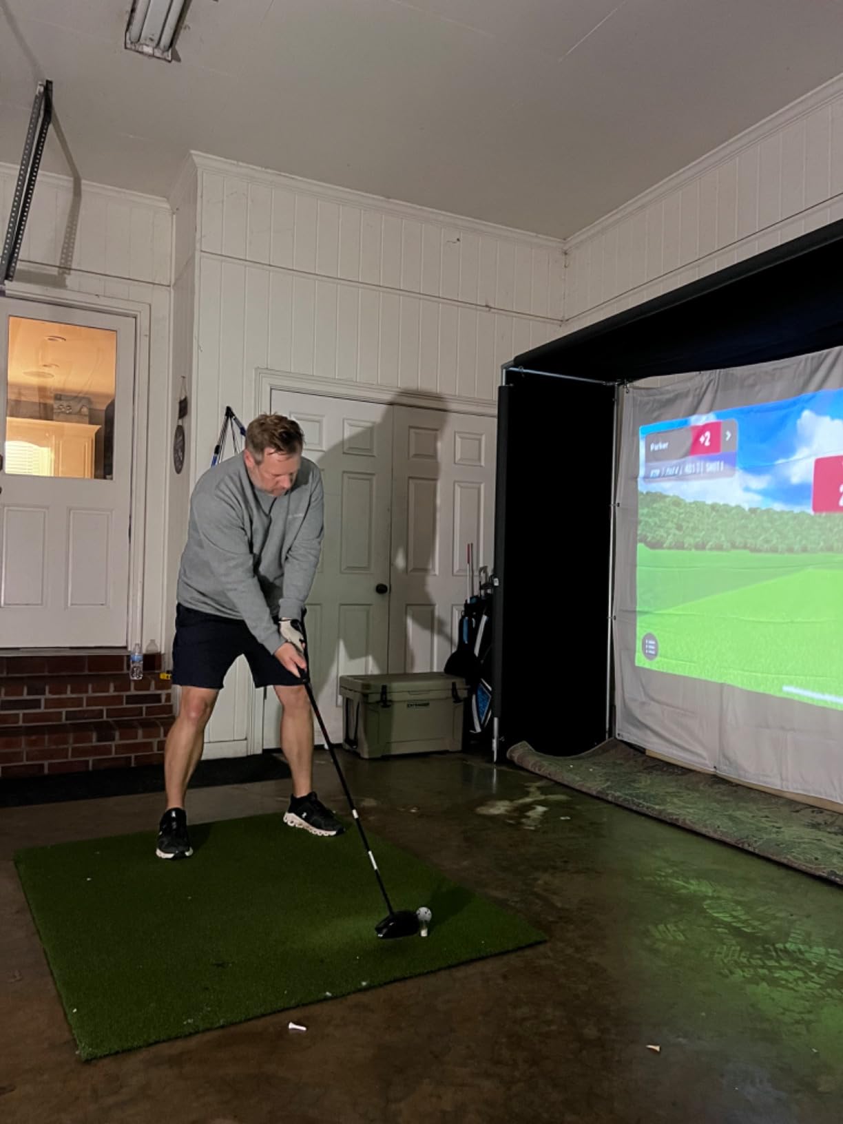 aikeec Golf Simulator Impact Screen Display Projector Screen for Golf Training, Indoor Ultra Clear Golf Impact Screen, with 14pcs Grommet Holes, 16pcs Ball Bungee Cords, in 5 Sizes customer photo 1