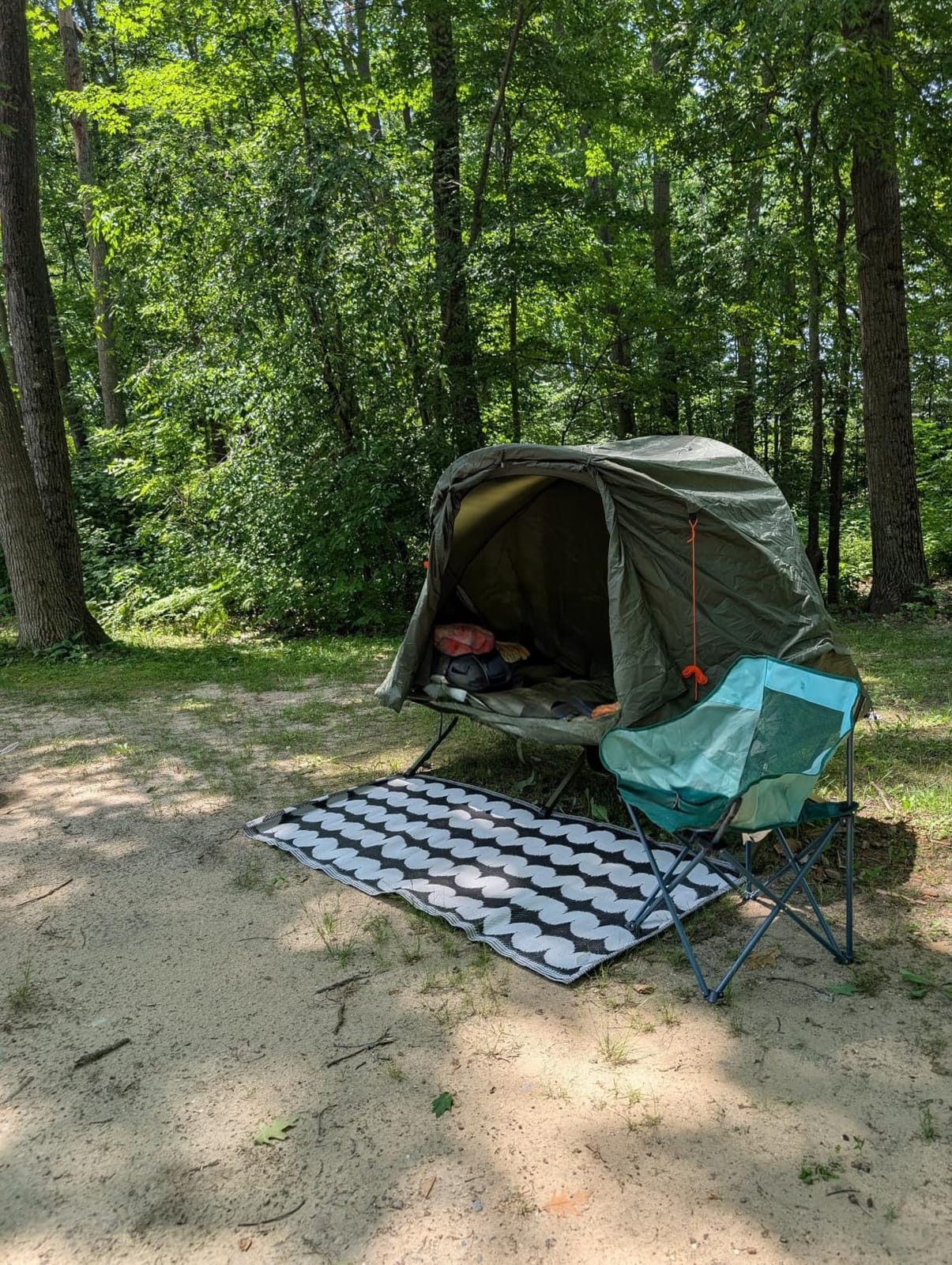 Tangkula 4-in-1 Camping Cot Tent Set, Foldable Off Ground Elevated Tent for 1 Person, Portable with Waterproof External Cover, Air Mattress & Carrying Bag, Ideal for Outdoor Hiking, Camping customer photo 1