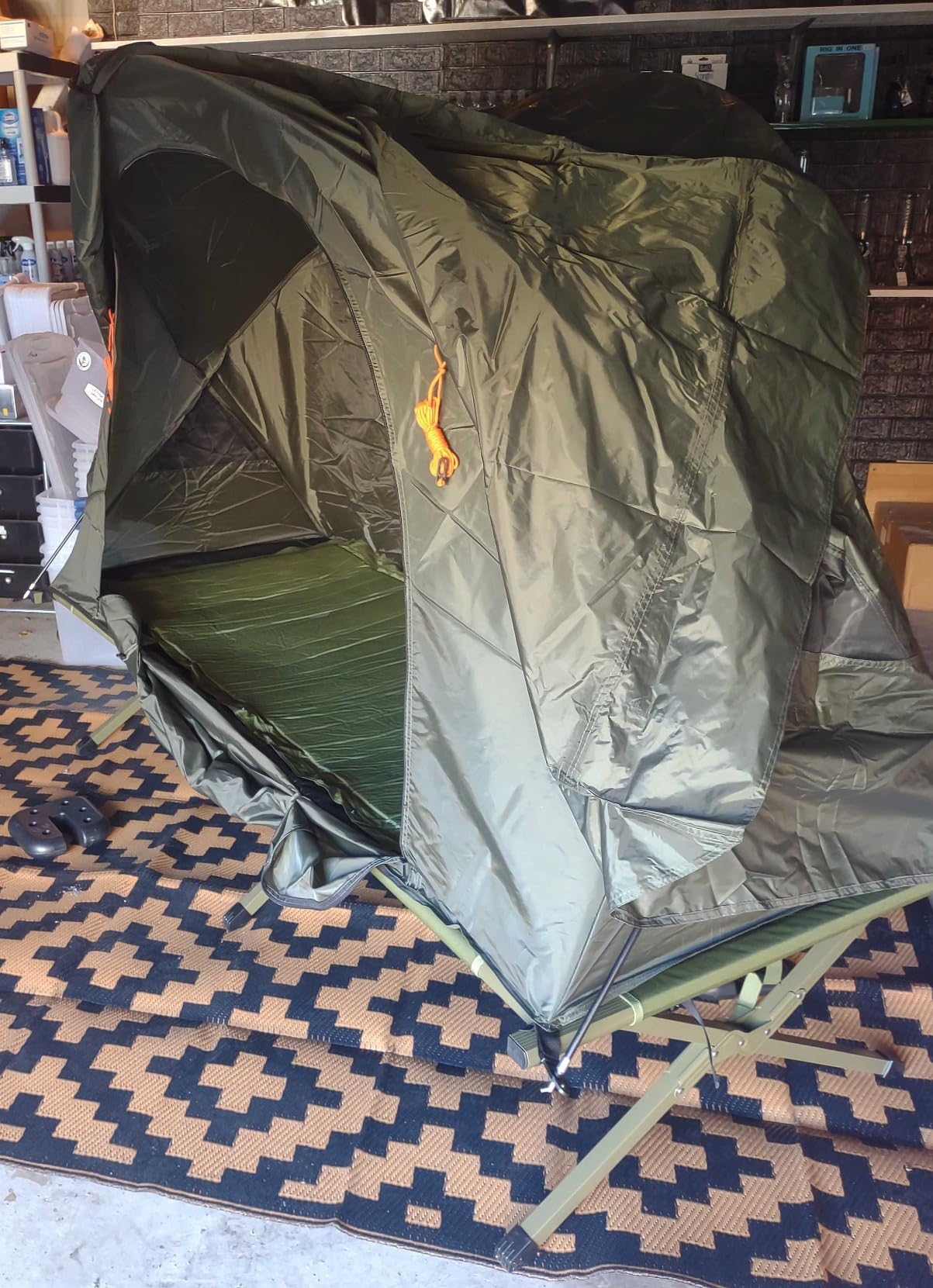 Tangkula 4-in-1 Camping Cot Tent Set, Foldable Off Ground Elevated Tent for 1 Person, Portable with Waterproof External Cover, Air Mattress & Carrying Bag, Ideal for Outdoor Hiking, Camping customer photo 2