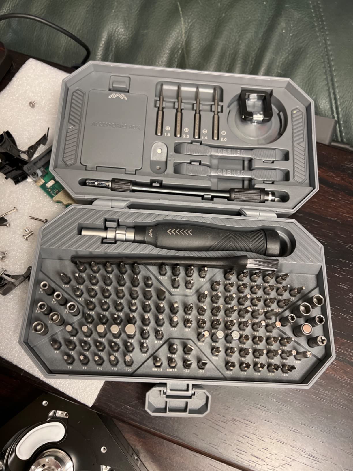 JAKEMY 164 in 1 Precision Screwdriver Set, Laptop Screwdriver Kit, Professional Computer Screwdriver Repair Tools with T5 T6 Torx Screwdriver Bit for MacBook, iPhone, PC, RC, PS5, Watch, Xbox, DIY customer photo 2