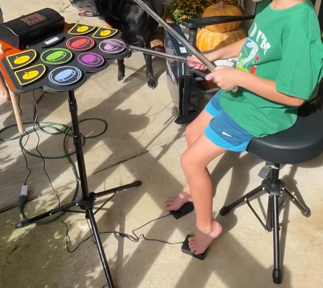 Electric Kids Drum Set,Electronic Drum Set Practice 9 Pads customer photo 2