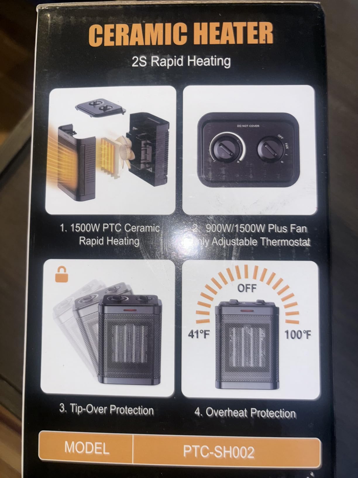 1500W Small PTC Ceramic Space Heater for Indoor Use customer photo 2