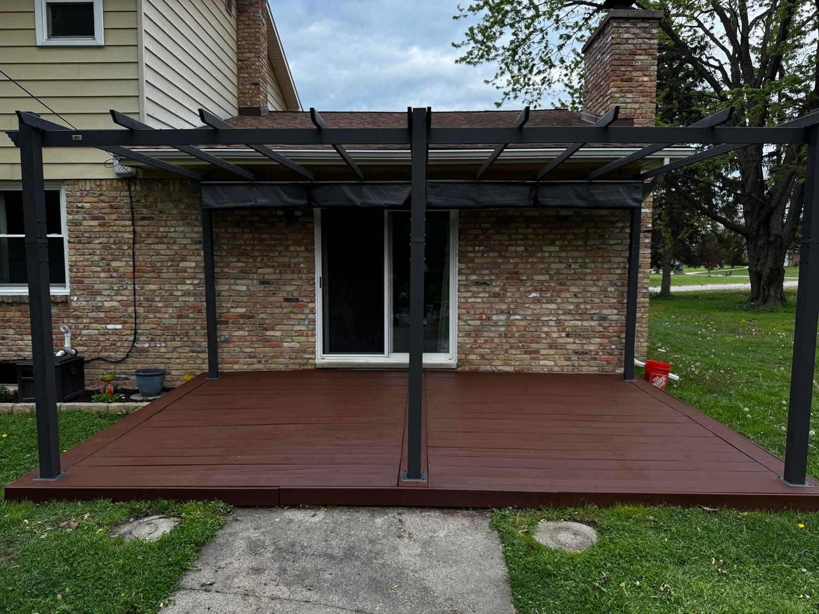 PURPLE LEAF Outdoor Pergola 12' X 18' Retractable Canopy Aluminum, Gray customer photo 1