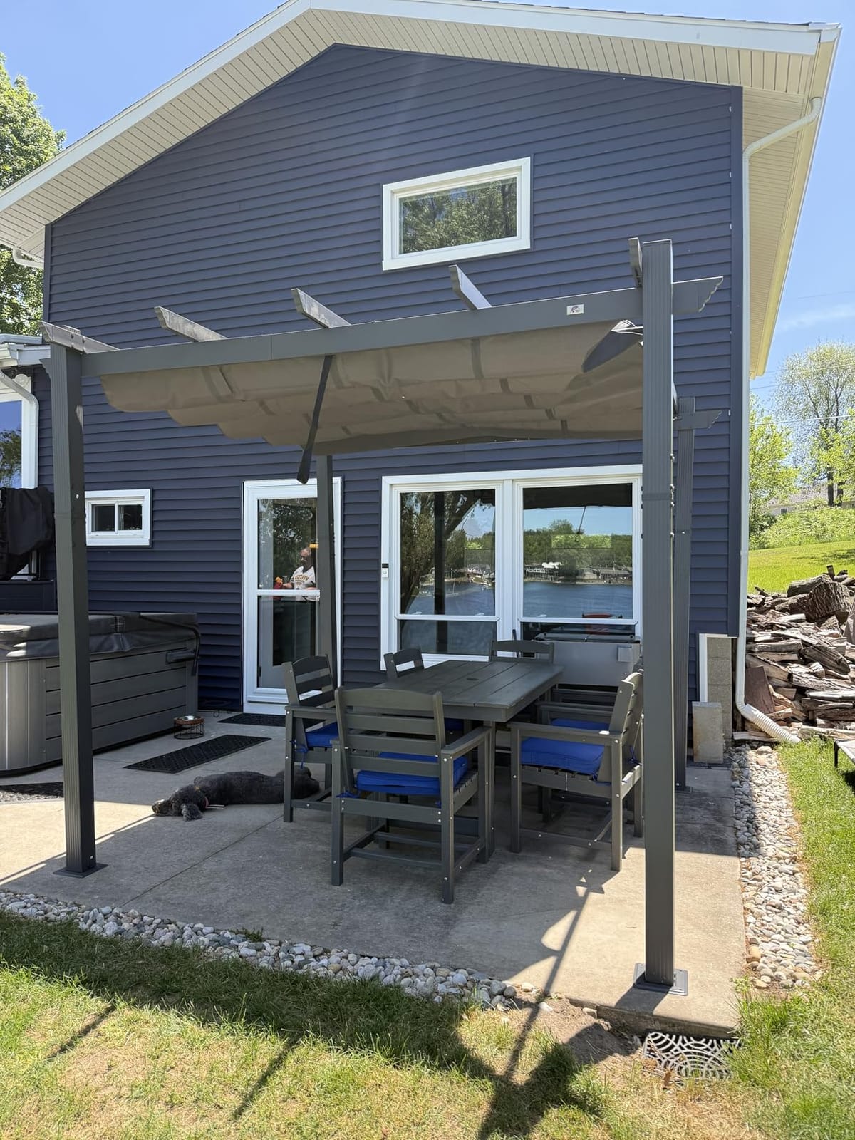 PURPLE LEAF Outdoor Pergola 12' X 18' Retractable Canopy Aluminum, Gray customer photo 2