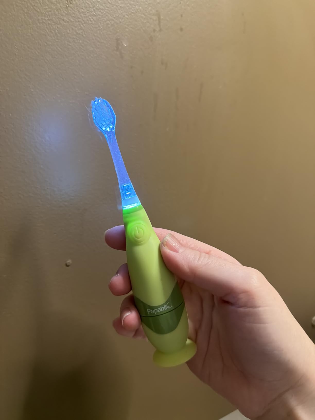 Papablic Toddler Sonic Electric Kids Toothbrush for Ages 1-3, Dinosaur(Max) customer photo 2