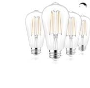PARTPHONER LED Light Bulbs Dimmable Vintage Edison Bulb, E26 LED Bulb 60W Equivalent 720 Lumens, Warm White 2700K, ST58 Antique LED Filament Bulb CRI 85+, Clear Glass, Pack of 4 customer photo 1
