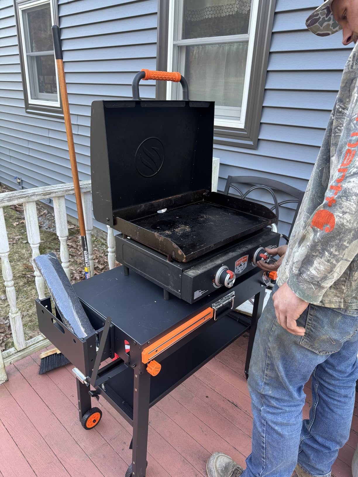 EUTRKei Grill Table for Blackstone Griddle, Portable Grill Cart with Caddy customer photo 2