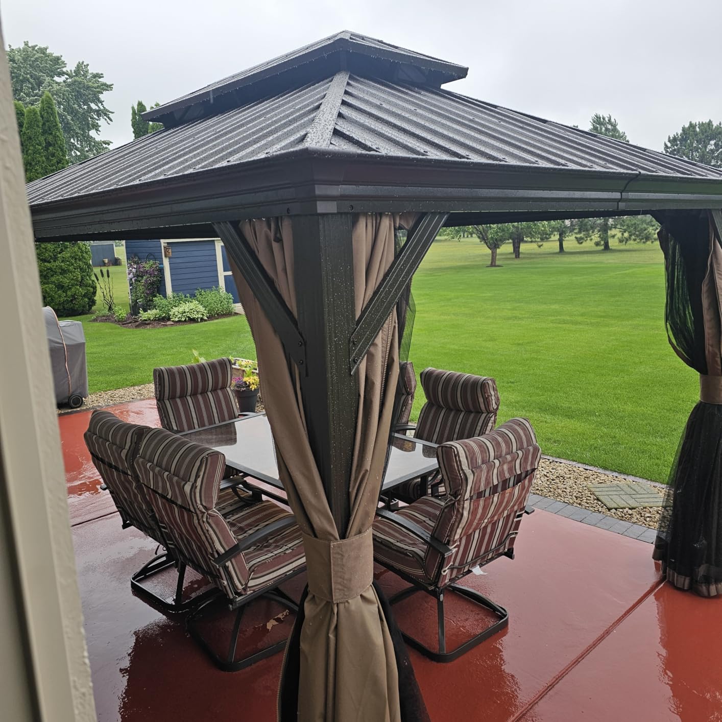 Domi 12'X14' Metal Outdoor Gazebo, Hardtop Gazebos for Patio, Backyard customer photo 1