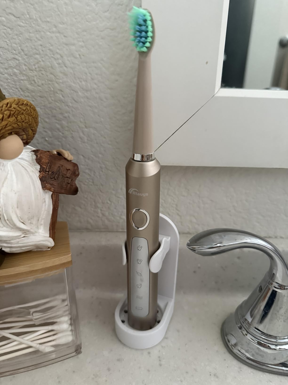Rtauys M5 Sonic Electric Toothbrush for Adults and Kids - Rechargeable Electric Toothbrush Kids Ages 12+ and Adults with 8 Brush Heads & Travel Case, 120 Days Battery Life - Pink customer photo 1