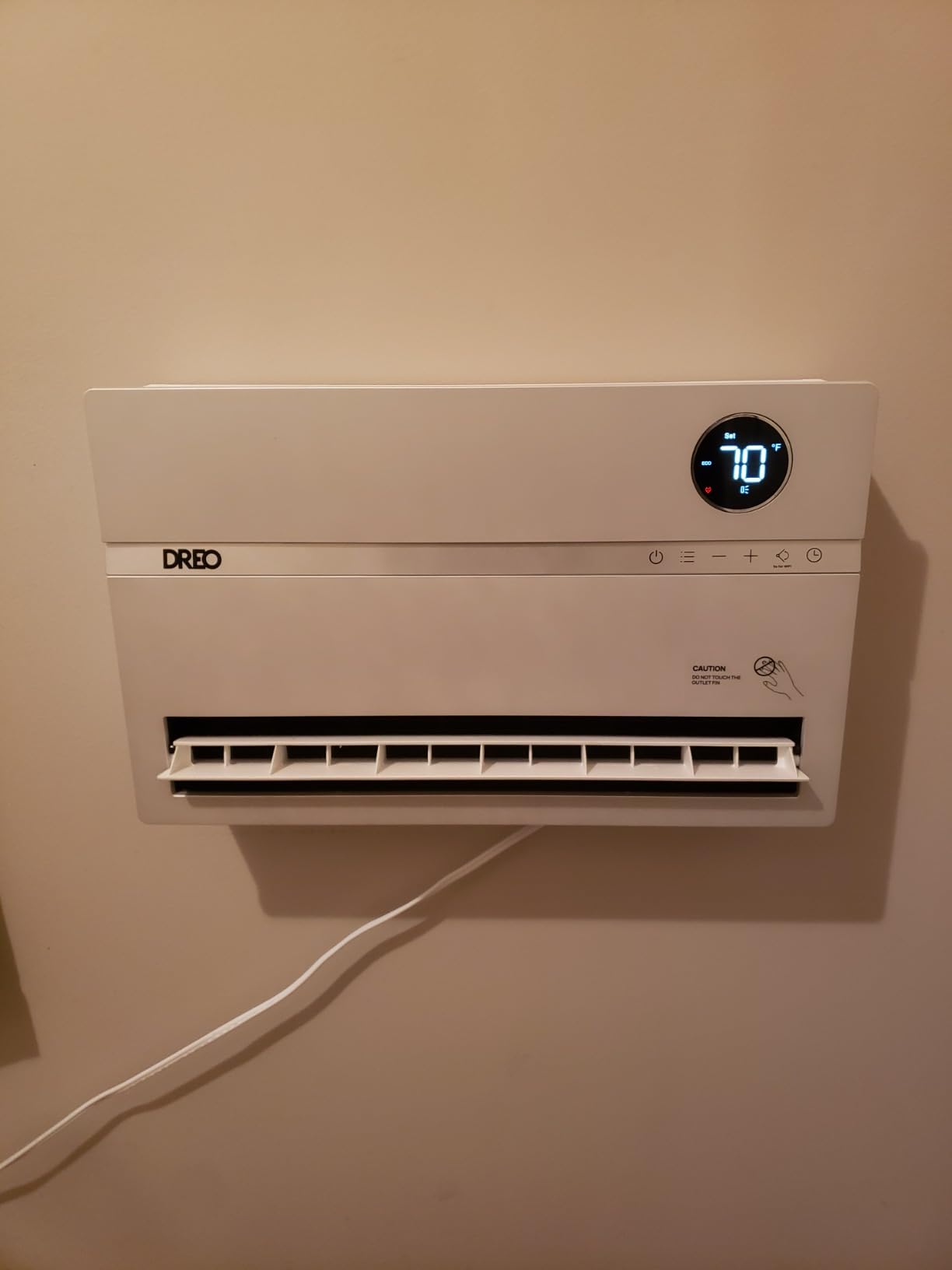 DREO Smart Wall Heater, 1500W Space Heater for Bedroom, White, Standard customer photo 2