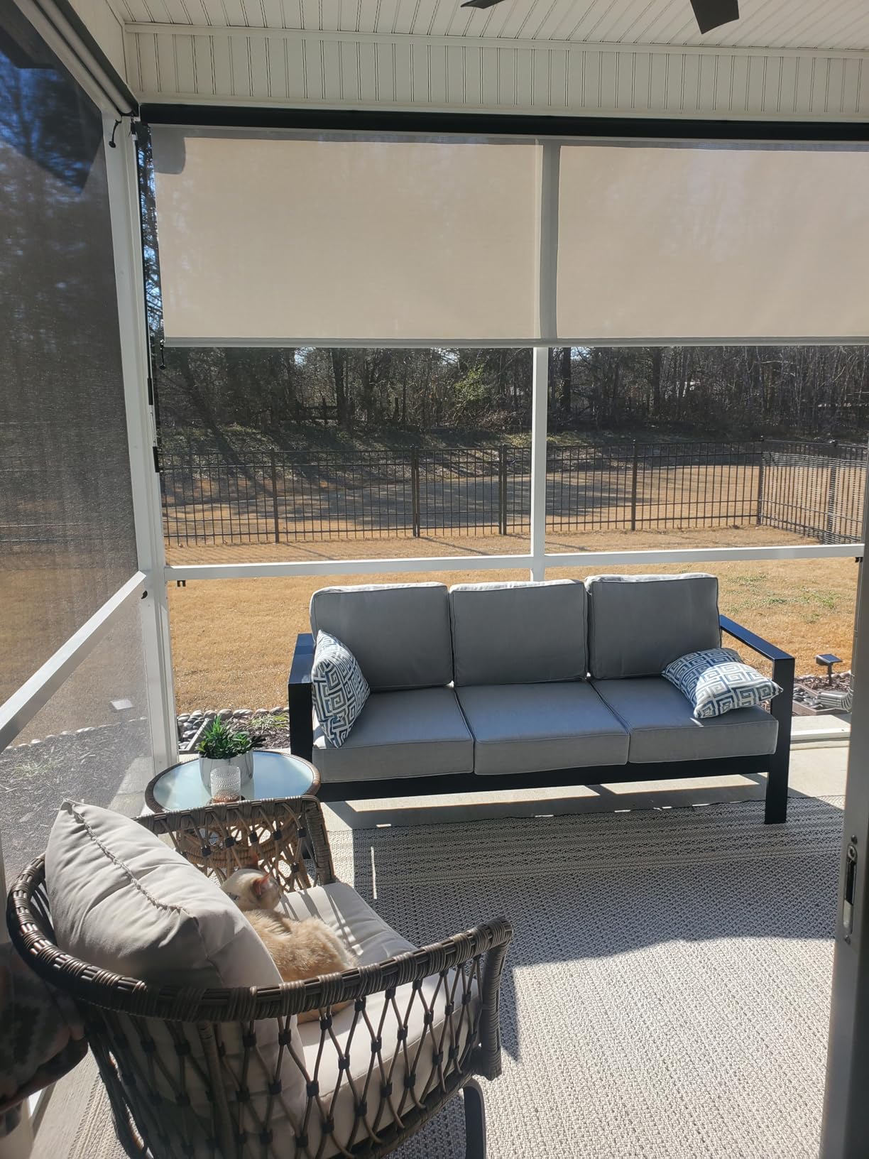 Kiss the Water 3 Seats Aluminum Outdoor Patio Sofa Set, All Weather Rust-Proof Metal Patio Couch, Modern Outdoor Furniture for Backyard Porch Garden, 5