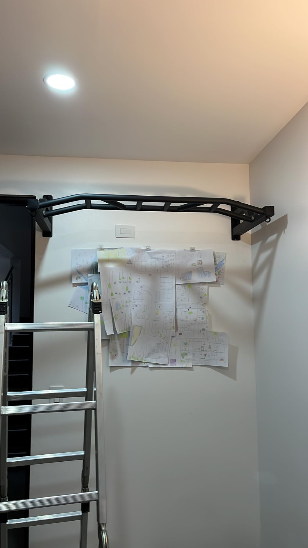 SELEWARE 48'' Heavy Duty Wall Mount Pull Up Bar with Cable Pulley System customer photo 2