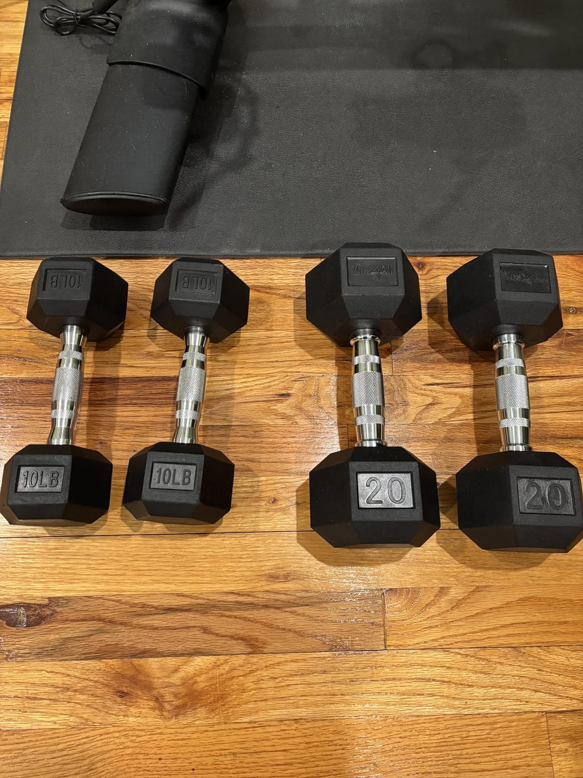 Yes4All Hex Dumbbell, Rubber Coated, Chrome Grip Hand Weight customer photo 2